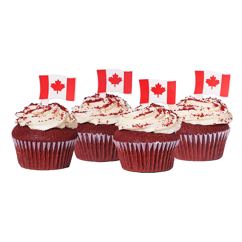 Canada Day Red Velvet Cupcakes - Naked Cakes